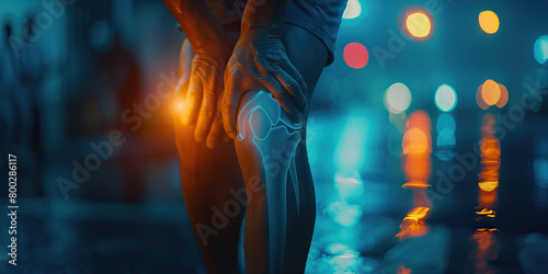 Fractured Patella: The Knee Swelling and Difficulty Walking - A person holding their knee with a swollen or bruised patella (kneecap), indicating a fractured patella