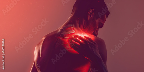 Scapular Fracture: The Shoulder Blade Pain and Limited Arm Movement - A person holding their shoulder blade area with a grimace, indicating the pain and limited arm movement of a scapular fracture