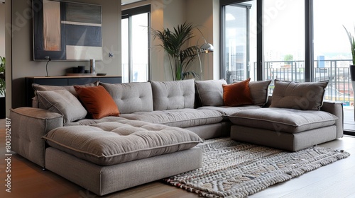 Sectional Sofa Ottoman: Images showcasing sectional sofas paired with ottomans