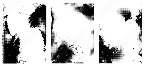 Set of 3 dust overlay distress halftone texture effects. Place over any image to create a distressed effect