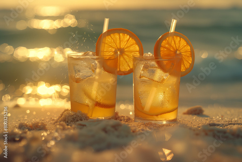cocktails on the beach, lemonades on the beach
