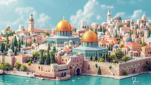 A beautiful miniature model of the old city of Jerusalem.