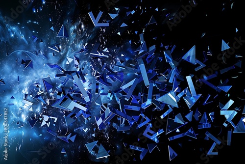 Abstract isolated blue image of a math signs. Polygonal illustration looks like stars in the blask night sky in spase or flying glass shards. Digital design for website, web, internet .
