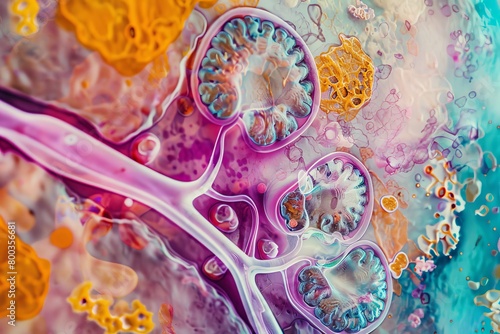 Kidney glomeruli. Magnification: x60 when printed at 10 centimeters wide.