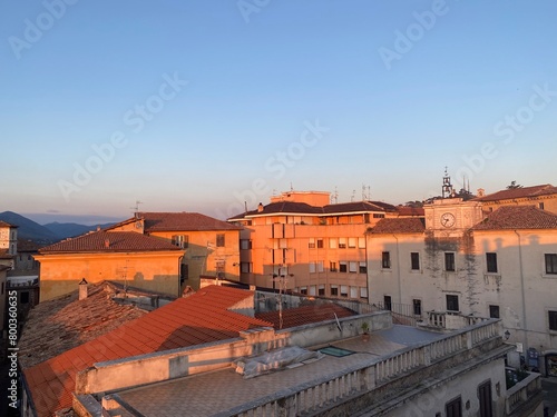 Rooftops in Sezze, Italy. April 2023 