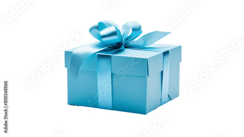 a blue gift box with a bow