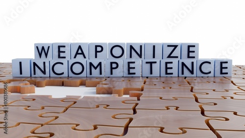 3D Rendering of Weaponized incompetence, also known as strategic incompetence with uncomplete jigsaw pieces 