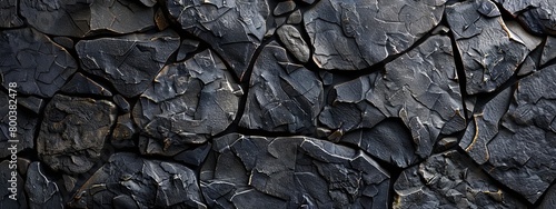 Abstract black cracked earth texture, natural pattern of cracked, dry stone
