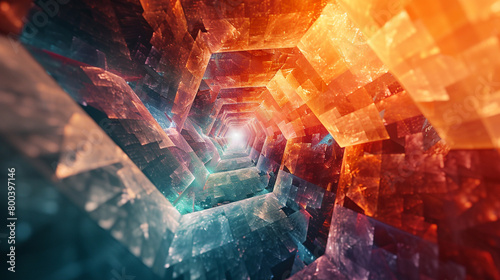Geometric shapes converge in mesmerizing abstract backgrounds.