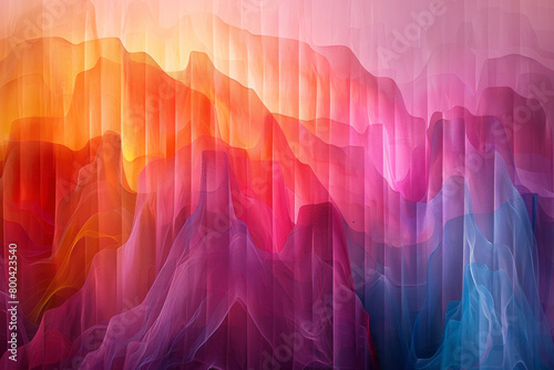 A conceptual piece with sharp, jagged lines dividing the canvas, gradually getting painted over by smooth waves of colorful gradients, symbolizing the healing of divided communities,