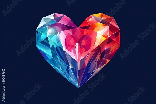 A logo that includes a vibrant gemstone heart, representing love and value