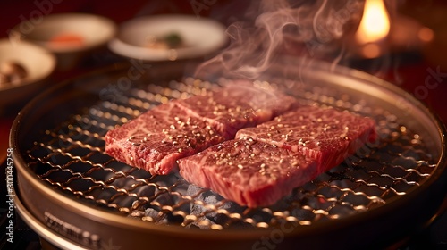 Sizzling steaks grilling to perfection