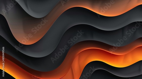 Black and orange abstract waves