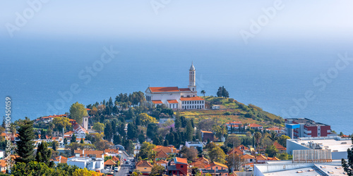 Panoramic view of São Martinho parish church in Funchal city, Madeira.