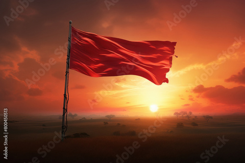 A close up of a flag on sunlight background
