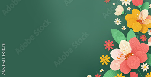 Kwiaty zielony baner tło ilustracja