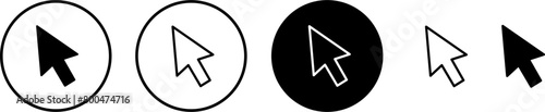 Click icon vector isolated on white background. Cursor icon. Computer mouse click cursor black arrow icons. Pointer arrow.