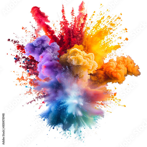 Explosion of colors powder, isolated.