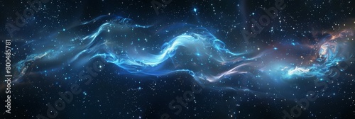 Ethereal and Dynamic Energy Waves Flowing Across a Captivating Starry Backdrop Representing the Mystery and Wonder of Nature s Unseen Forces in the
