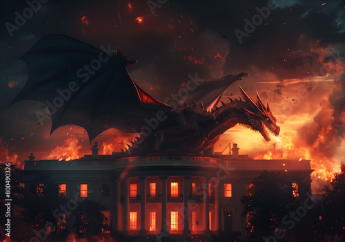 White House Dragon on Fire 