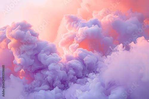 Soft pastel gradients of lavender and peach in a dreamy, cloud-like formation