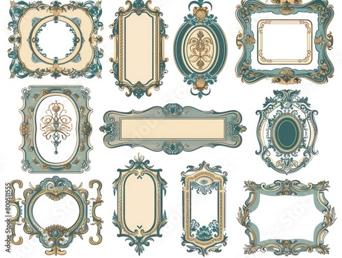 decorative ornamental frames set illustration with a vintage look and isolated from the background