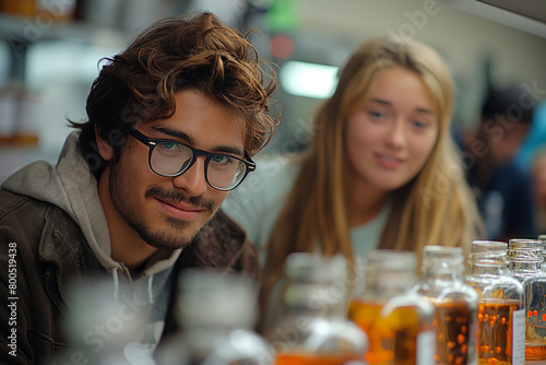 Organic Synthesis: Groups of students work together to plan and execute organic synthesis experiments, combining reagents and catalysts to produce desired compounds. They discuss r