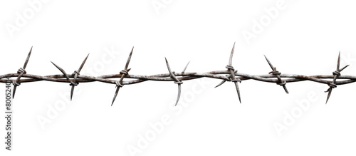 barbed wire isolated on white transparent background 
