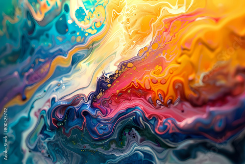 pouring paint abstract colorful oil paints art illustration
