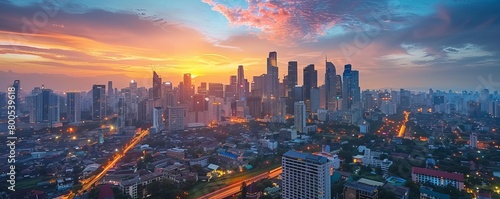 Modern cityscape with skyscrapers, Makati, Manila, Philippines