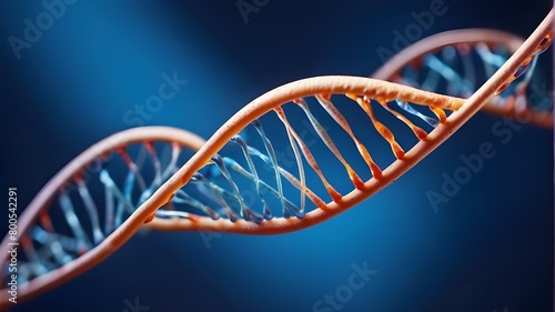 DNA strand against a blue backdrop