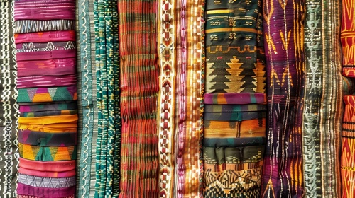 Textiles background: Handwoven unique pattern from Southeast Asia.