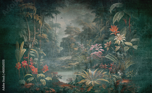 Old botanical Mural