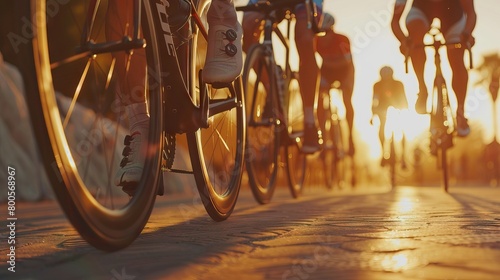 Group cyclist professional in a race. AI generated illustration