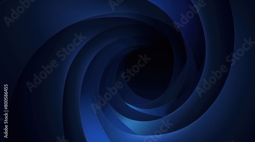 An abstract image with a dark blue spiral design that represents depth and continuum in a modern artistic style