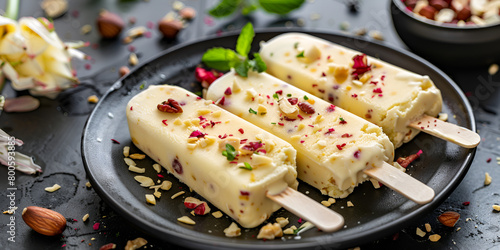 Delicious matka kulfi desert isolated in a dish