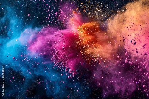 vibrant colored powder launching holi festival celebration abstract backgrounds