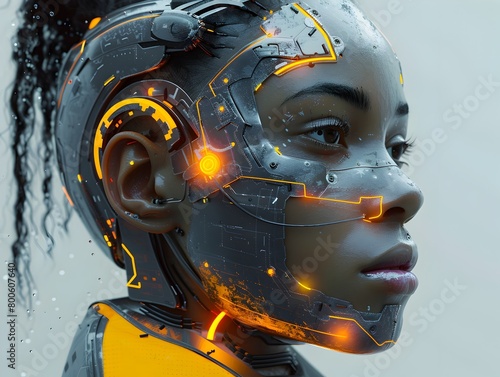 Captivating Cybernetic Self-Portrait Avatar with Futuristic Robotic Enhancements Showcasing Technological Innovation