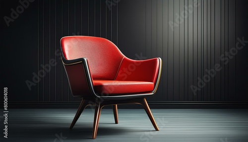 silla de piel roja con diseño futurista.