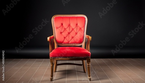 silla roja con diseño clásico. 