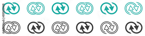 Set of synergy icons. Arrow synergy logo. EPS10. Vector illustration.