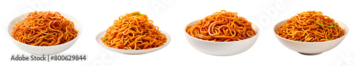 Collection of Szechuan Noodles isolated on transparent png background. Generative ai