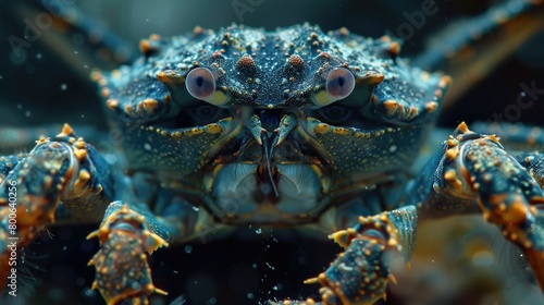 Close up of a blue crab, suitable for marine life concepts