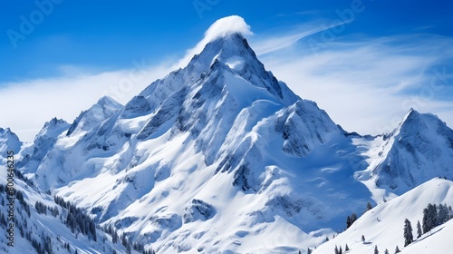 Panoramic view of the Mont Blanc massif, Chamonix, France