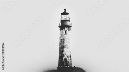 A striking black and white image of a lighthouse. Perfect for various design projects