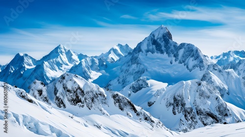panoramic view of the alps in france at winter