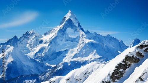 Panoramic view of Mont Blanc massif, Chamonix, France