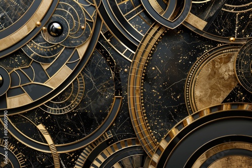 Detailed close up of a clock face with elegant gold trim. Perfect for time management concepts