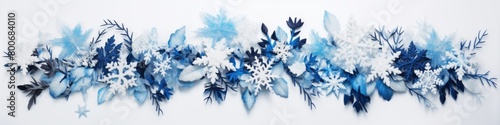 garland of snowdrifts and snowflakes. border. frame. New Year. Christmas.