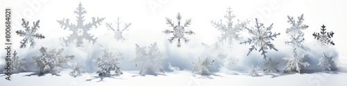 garland of snowdrifts and snowflakes. border. frame. New Year. Christmas.